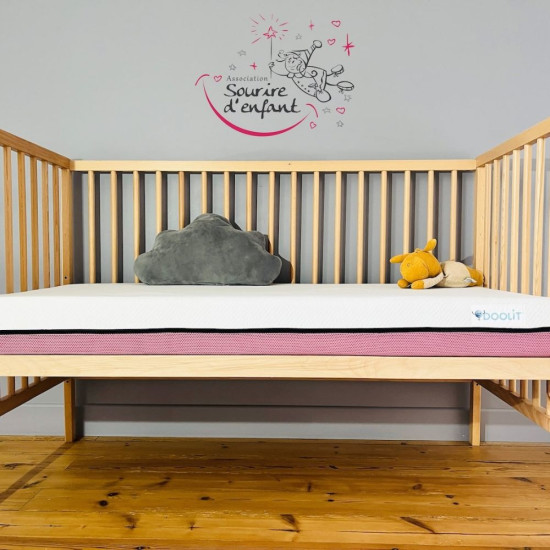 Matelas bébé Tiny rose "sourire d'enfant"