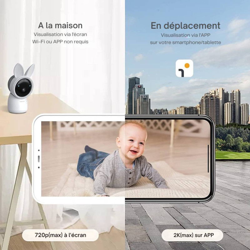 Babyphone caméra connecté ou sans ondes Alnanny Premium