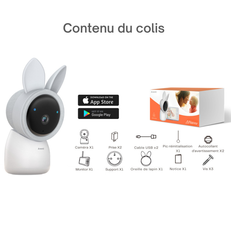 Babyphone caméra connecté ou sans ondes Alnanny Premium