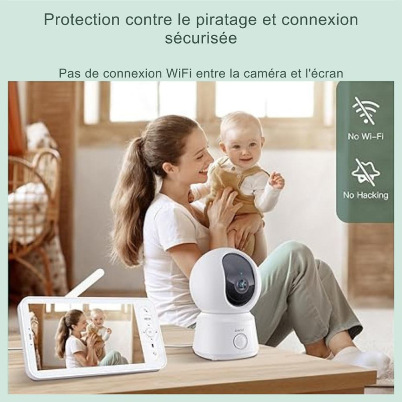 Babyphone caméra connecté ou sans ondes Alnanny