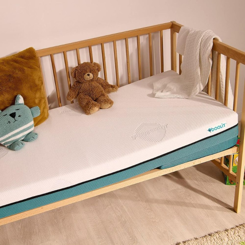 Matelas bébé Tiny bleu + plan incliné